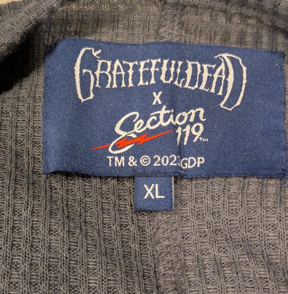 Grateful Dead x Section 119 XL Waffle Henley Dancing Bear NWOT ⚡ Official Licens - Picture 4 of 10